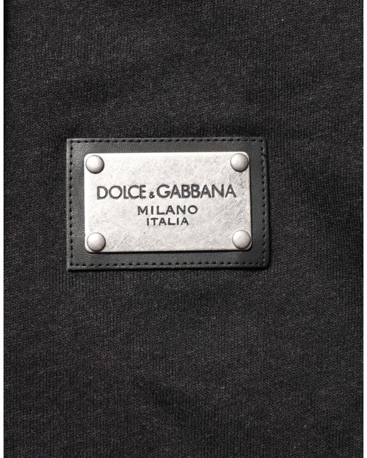 Dolce & Gabbana Black Logo Fullzip Hooded Sweatshirt Sweater Cotton Clothing for men