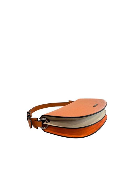Twinset Brown Orange Polyurethane Shoulder Bag