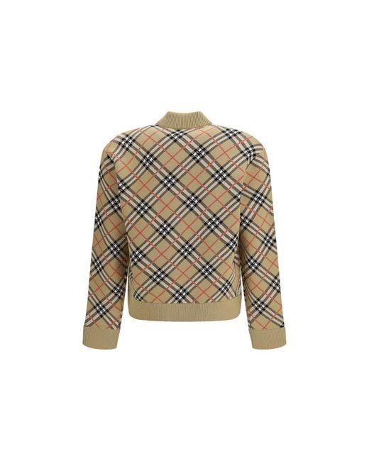 Burberry Multicolor Beige Wool Bomber for men