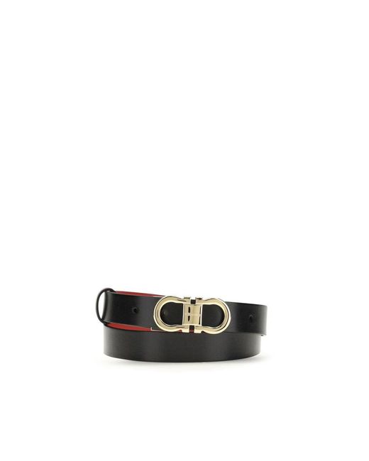 Ferragamo Black Calf Leather Bos Taurus Regular Belt