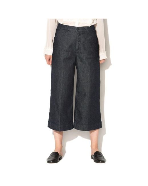 Gas Gray Blue Polyester Cropped Jeans