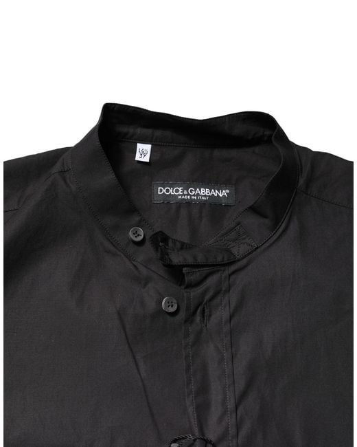 Dolce & Gabbana Black Cotton Button Down Casual Shirt for men