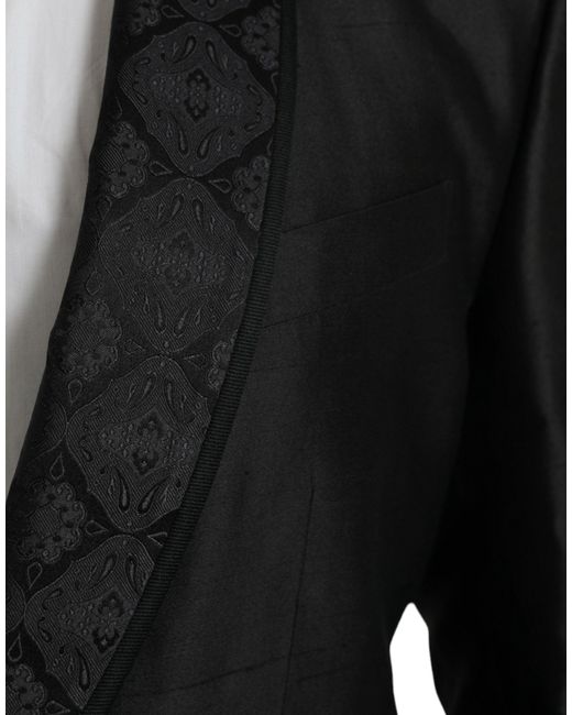 Dolce & Gabbana Black Martini Single Breasted Coat Blazer for men