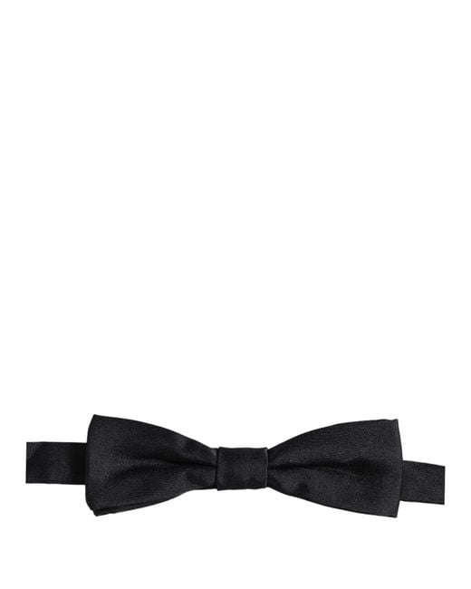 Dolce & Gabbana Men Black 100% Silk Adjustable Neck Papillon Bow Tie for men