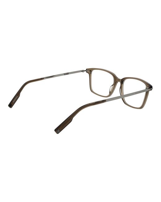 Zegna Brown Beige Acetate Glasses (frames) for men