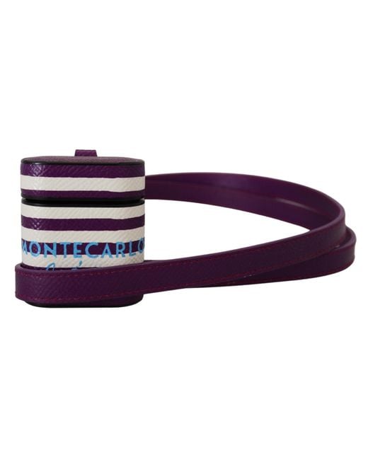 Dolce & Gabbana Purple Chic Leather Airpods Case