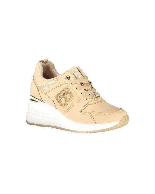 Laura Biagiotti Metallic Beige Polyester Sneaker