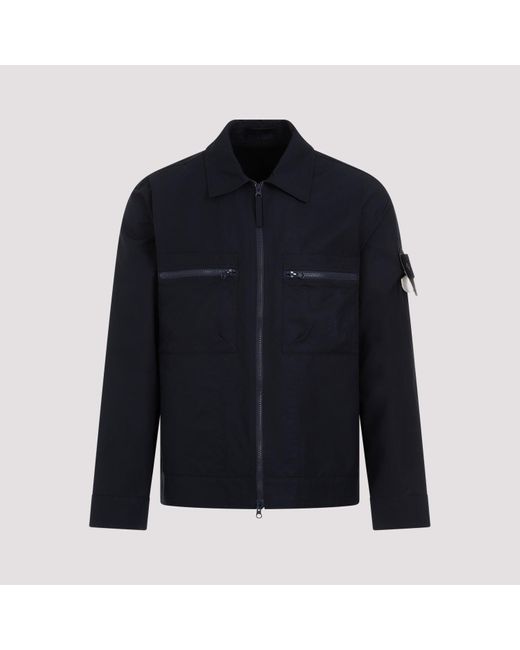Stone Island Navy Blue Cotton Ghost Jacket for men