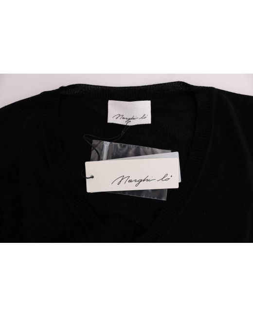 Marghi Ló Black Wool Blouse Sweater