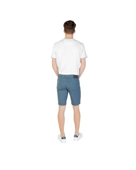 Jeckerson Blue Cotton Bermuda for men