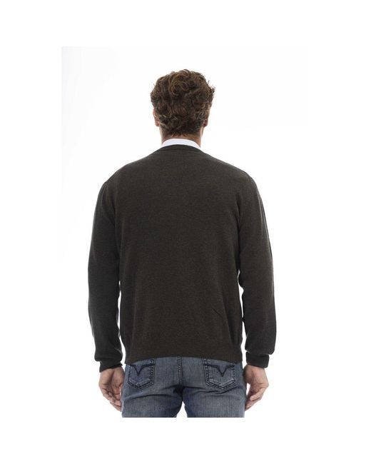Sergio Tacchini Black Green Wool Sweater for men
