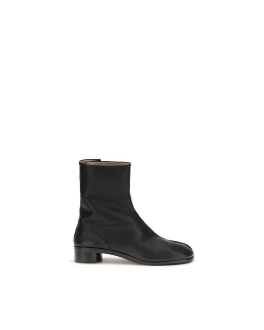 Maison Margiela Black Calf Leather Bos Taurus Ankle Boots for men