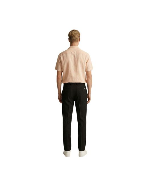 Gianni Lupo Black Polyester Skinny Pants for men