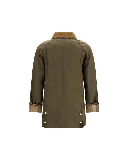 Barbour Green Bicolor Cotton Shell Jacket