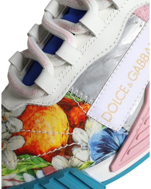 Dolce & Gabbana Blue Patchwork Ns1 Low Top Sneaker Shoes