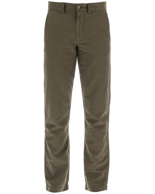 Polo Ralph Lauren Green Linen And Cotton Blend Pants For for men