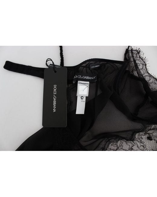 Dolce & Gabbana Silk Lace Babydoll Top Black Sig30084