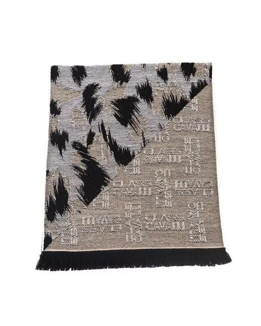 Roberto Cavalli Gray Wool Scarf for men