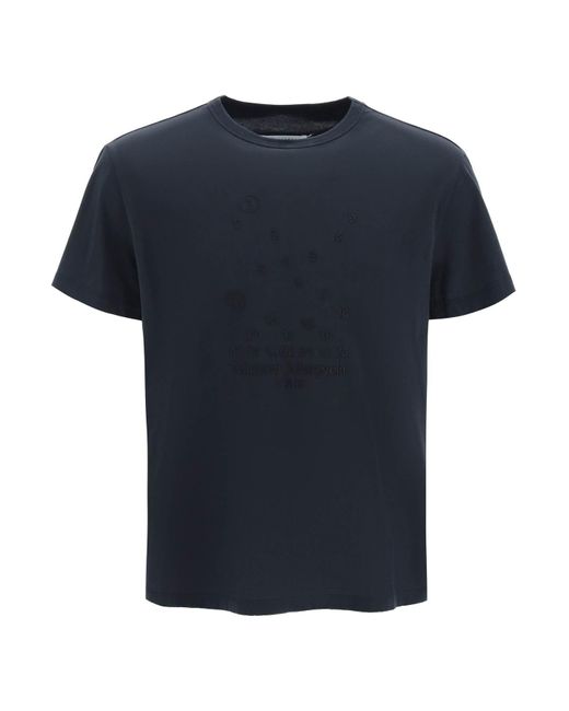 Maison Margiela Black Embroidered Logo T-shirt for men