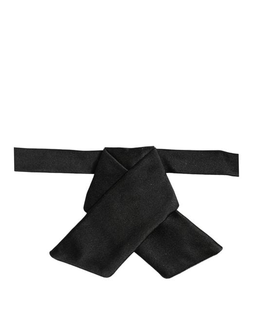Dolce & Gabbana Multicolor Men Black 100% Silk Adjustable Neck Papillon Bow Tie for men