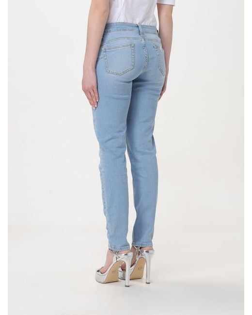 Liu Jo Blue Pearlembellished Straight Leg Jeans