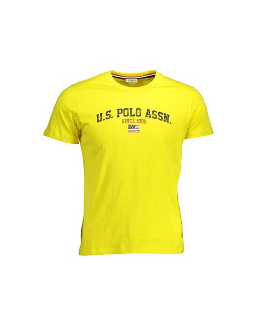 U.S. POLO ASSN. Yellow Cotton Men Tshirt for men