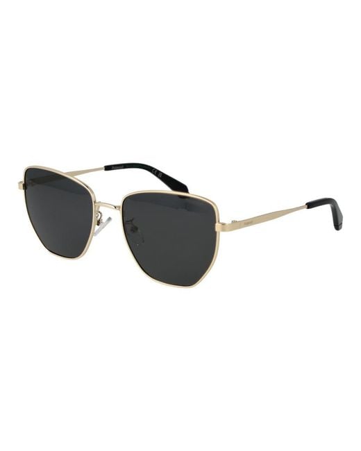Polaroid Black Gold Metal Sunglasses