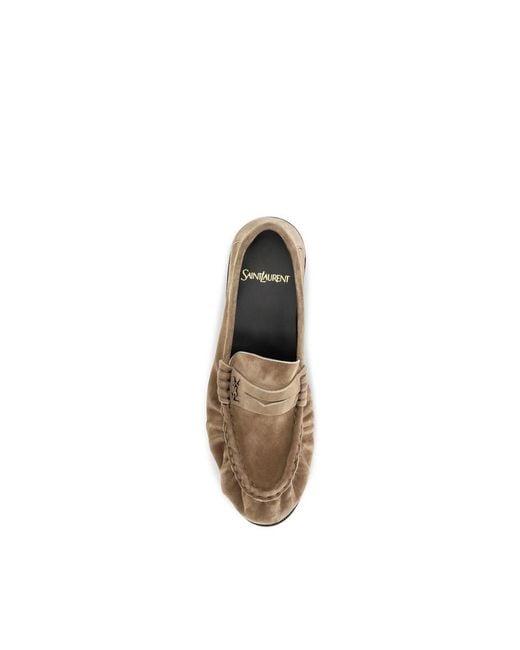 Saint Laurent Natural Beige Calf Leather Bos Taurus Slip