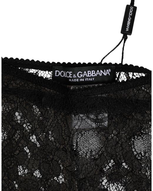 Dolce & Gabbana Black Nylon Stretch High Waist Panty Underwear