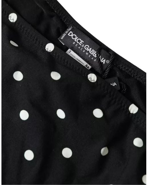 Dolce & Gabbana Black Polka Dot Swimwear Beachwear Bottom Bikini