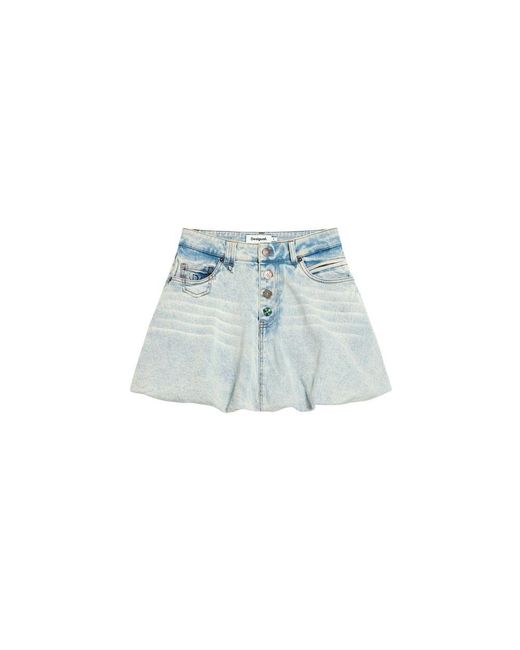 Desigual Blue Cotton Mini Skirt