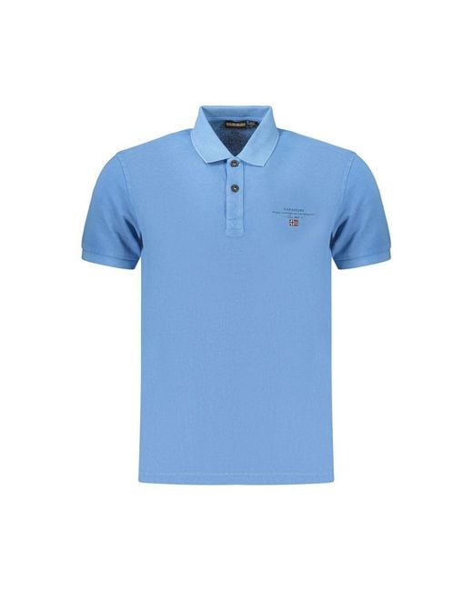 Napapijri Blue Azzurro Cotton Men's Polo for men