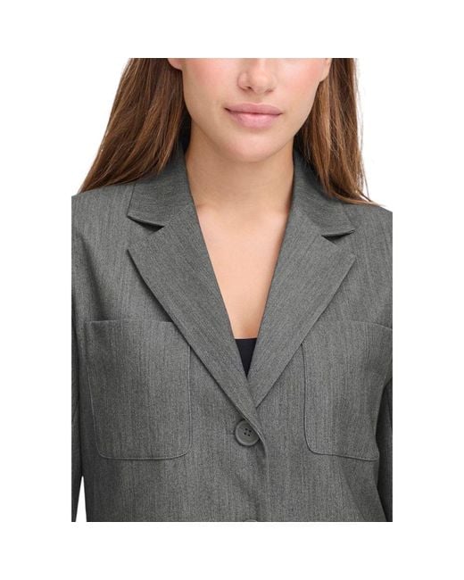 Ichi Gray Polyester Blazer