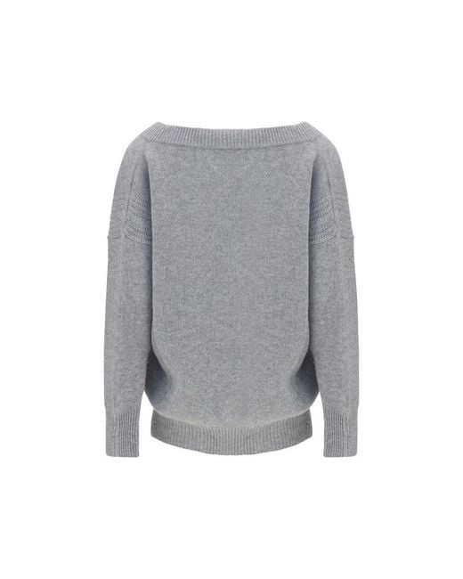 Ermanno Scervino Gray Cashmere Sweatshirt