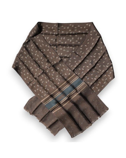 Dolce & Gabbana Brown Fantasy Silk Neck Wrap Shawl Scarf for men