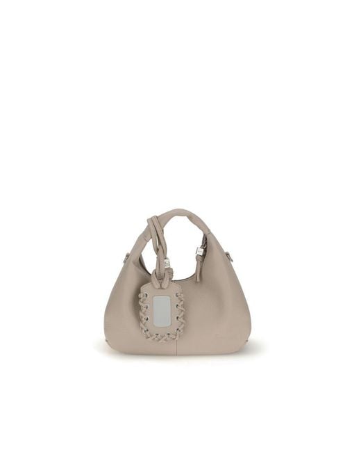Ganni Natural Hobo Mini Grained