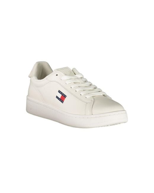 Tommy Hilfiger White Lowtop Leather Sneakers