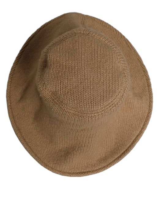 Dolce & Gabbana Brown Cotton Knit Widebrim Bucket Capello Hat