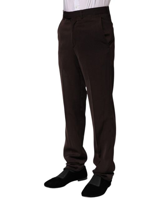 Bencivenga Black Dark Brown Mid Waist Dress Formal Pants for men