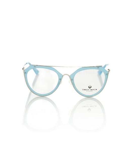 Frankie Morello Blue Aviator Eyeglasses With Tiffany Profile