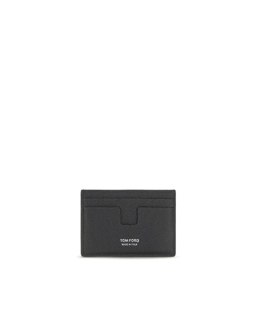 Tom Ford Gray Black Calf Leather Bos Taurus Wallet for men