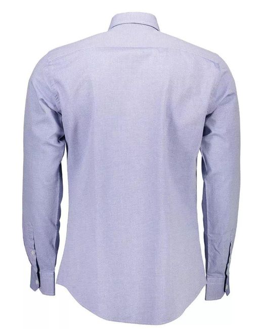 Harmont & Blaine Purple Blue Cotton Shirt for men