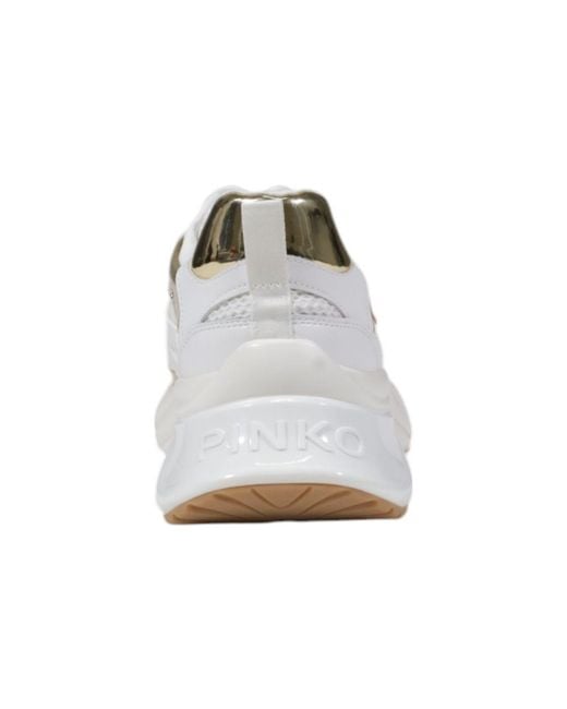 Pinko White Leather Chunky Sneakers