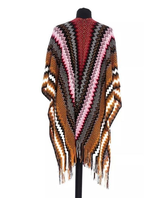 Missoni Red Wool Poncho