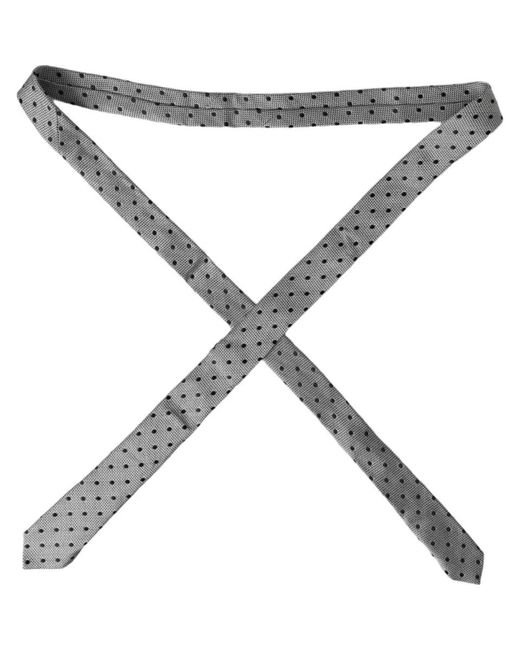 Dolce & Gabbana Gray Polka Dot Necktie for men