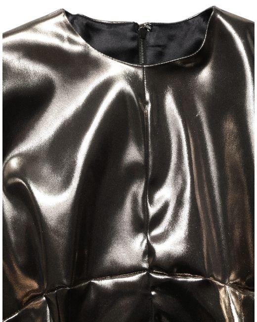 Dolce & Gabbana Multicolor Metallic Gold Polyester Longsleeve Maxi Dress