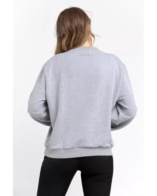 Trussardi Gray Chic Oversized Round-neck Sweatshirt In