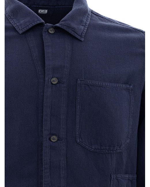 C P Company Blue Linen Blend Pockets Shirt for men