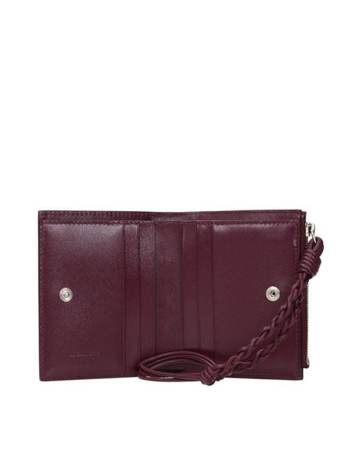 Jil Sander Purple Red Leather Wallet