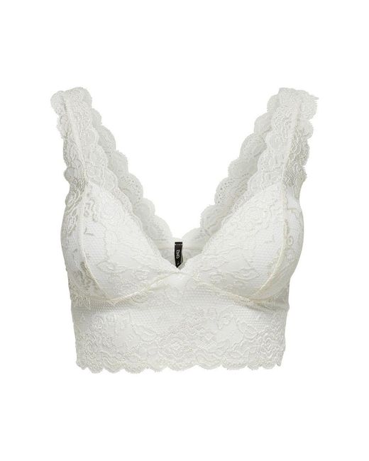ONLY White Polyester Bra